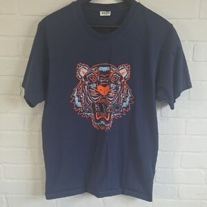 Kenzo Kids Dark Blue Tee with Tiger Graphic